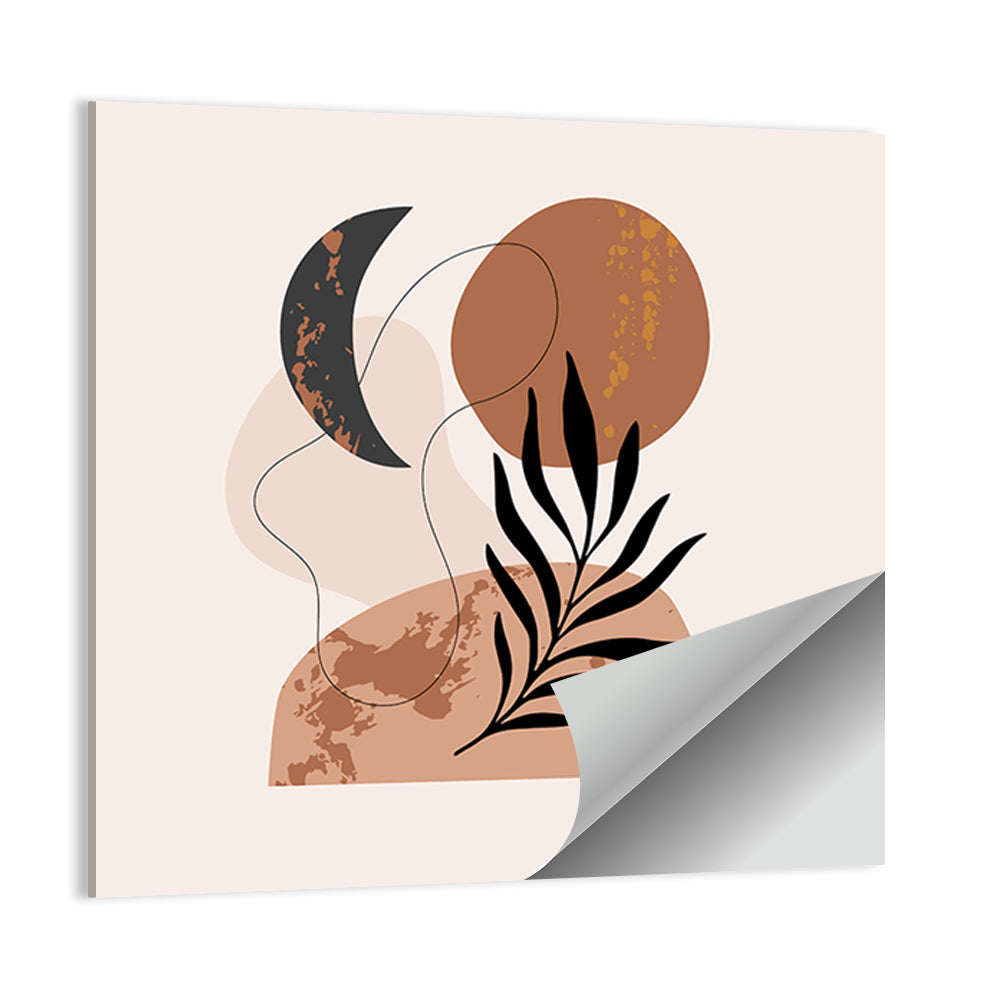 Crescent Moon Botanical Minimalist Wall Art