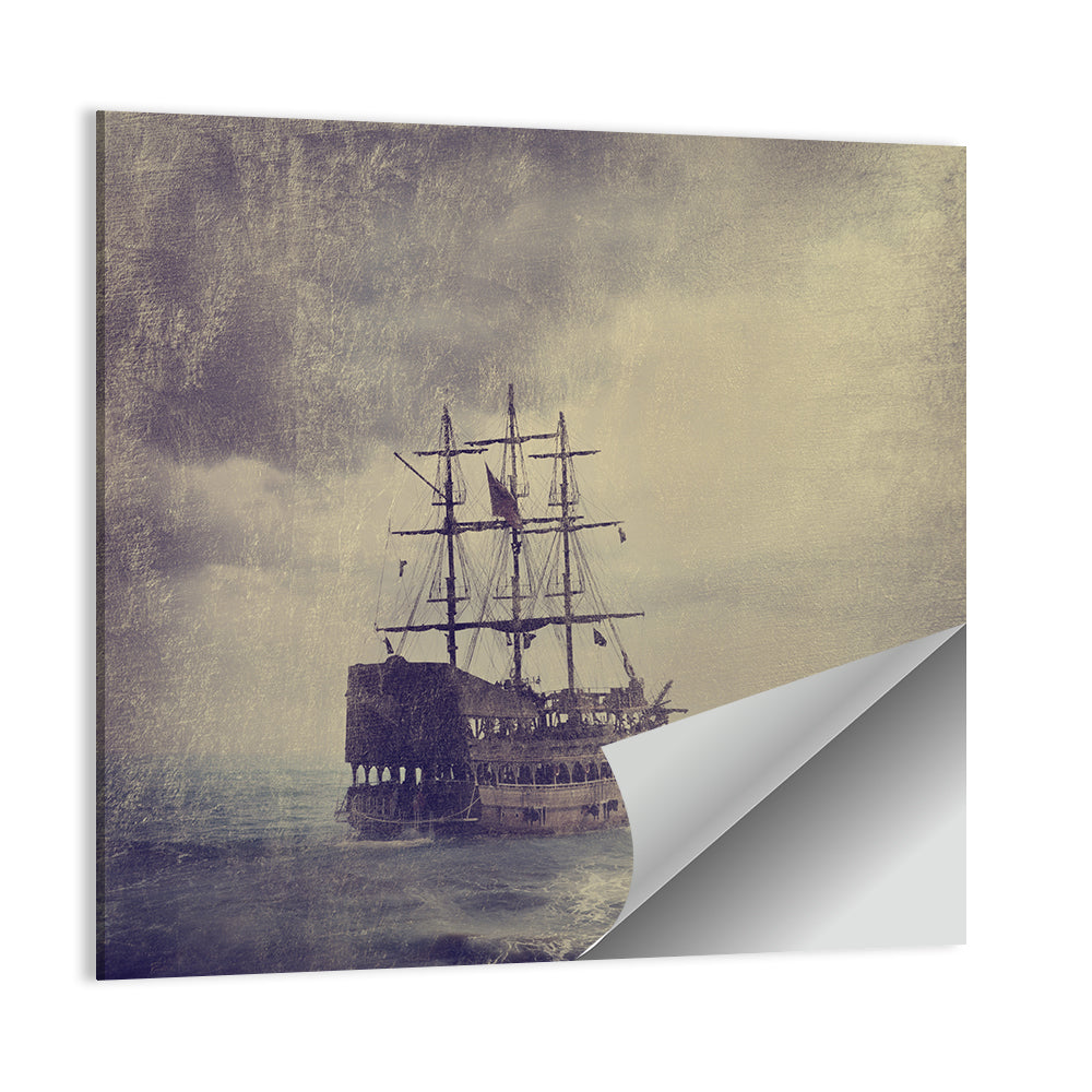 Old Pirate Ship at Sea Wall Art