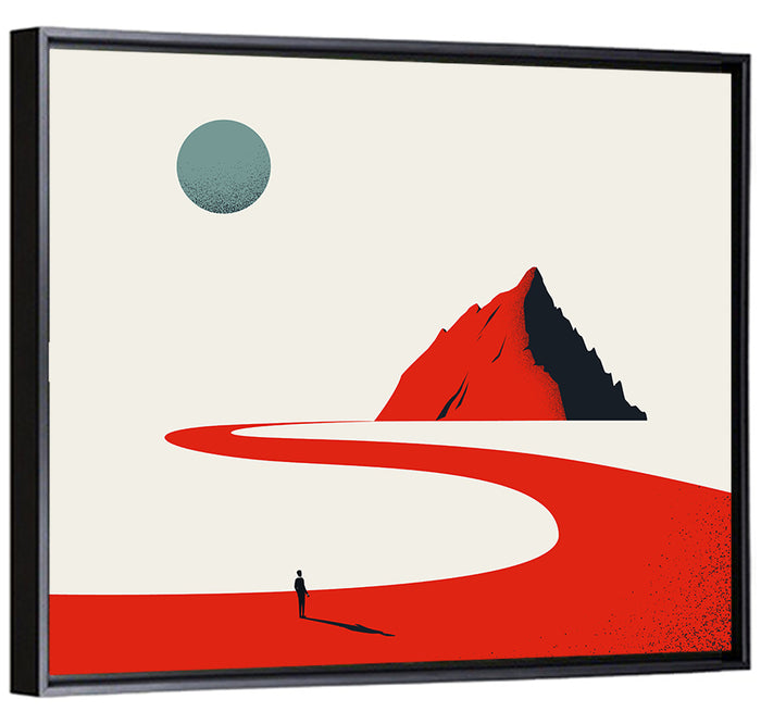 Career Path Mountain Illustration Wall Art as a framed canvas
