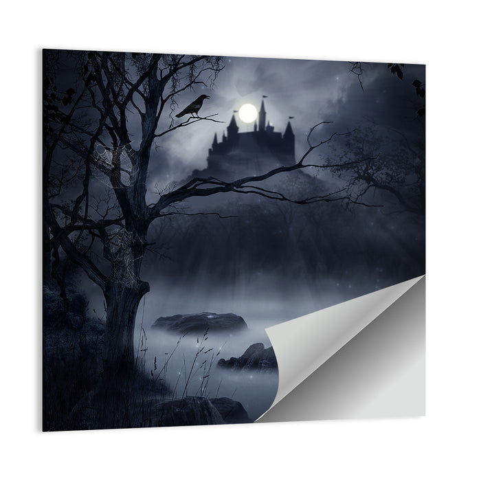Moonlit Castle Over a Swamp Wall Art as a poster print