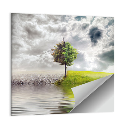 Tree Between Life and Decay Wall Art