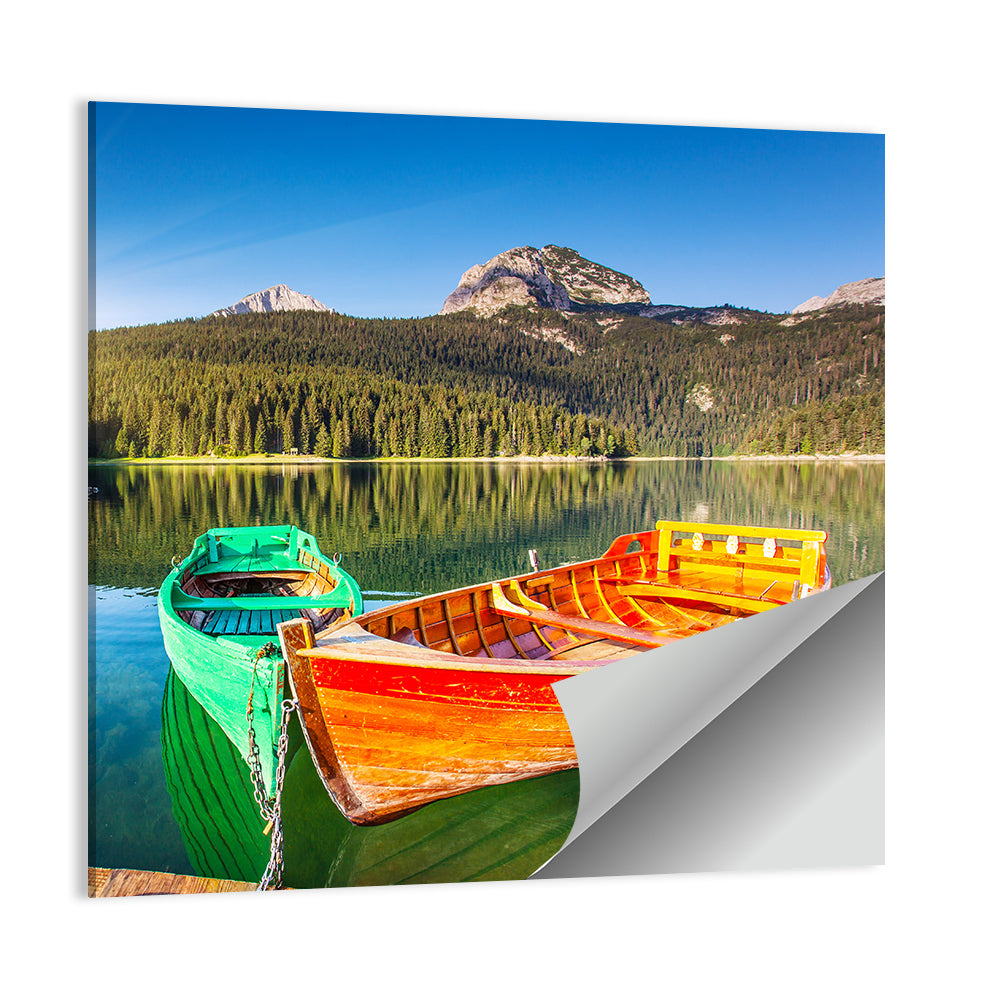 Boats at Black Lake Montenegro Wall Art
