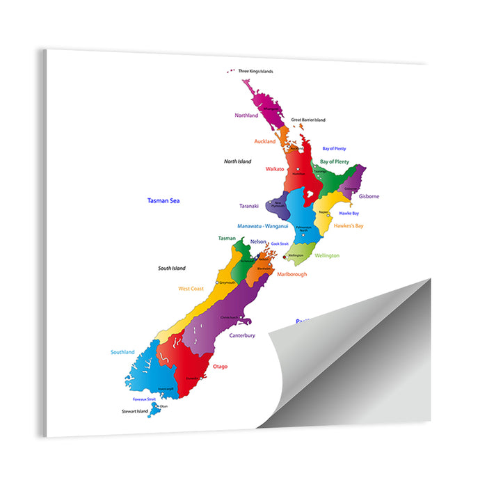 New Zealand Map Wall Art as a poster print