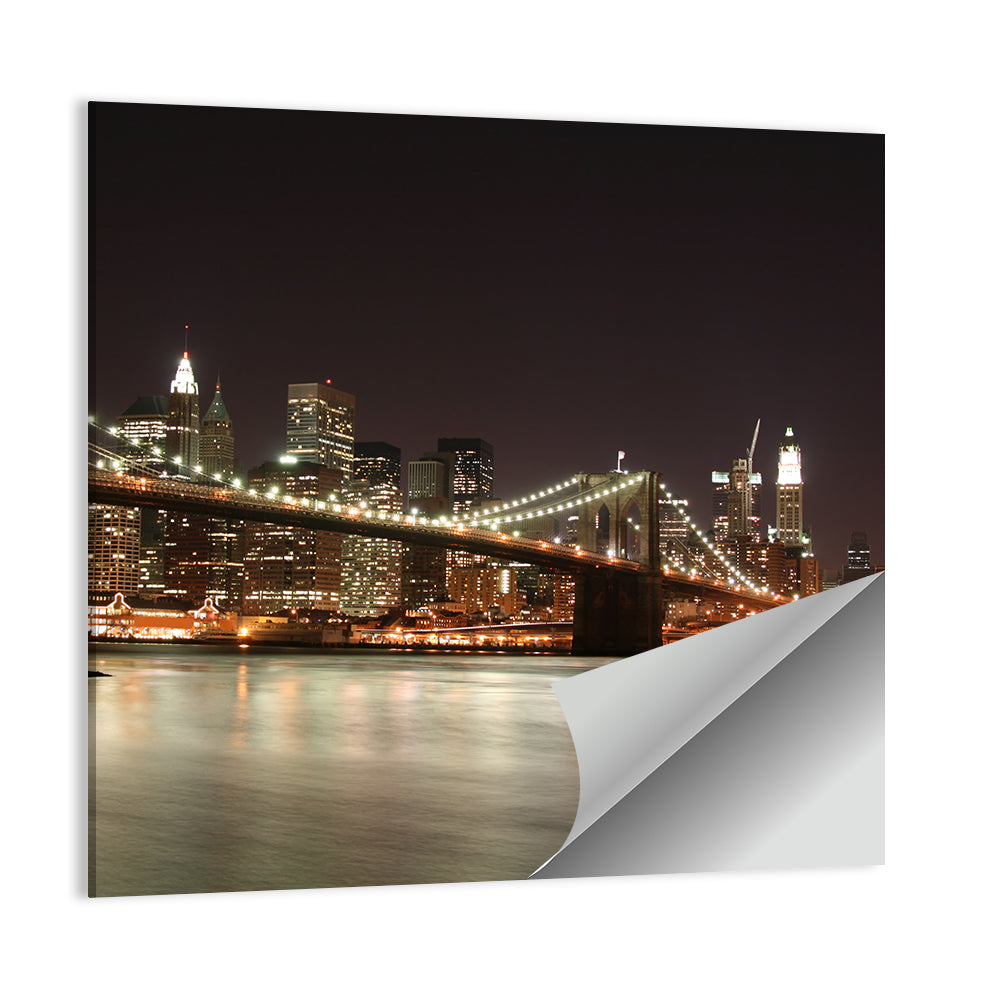 Brooklyn Bridge Night Skyline Wall Art