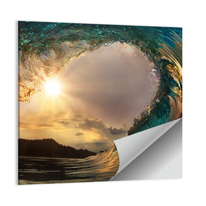 Beautiful Surfing Wave Sunset Wall Art