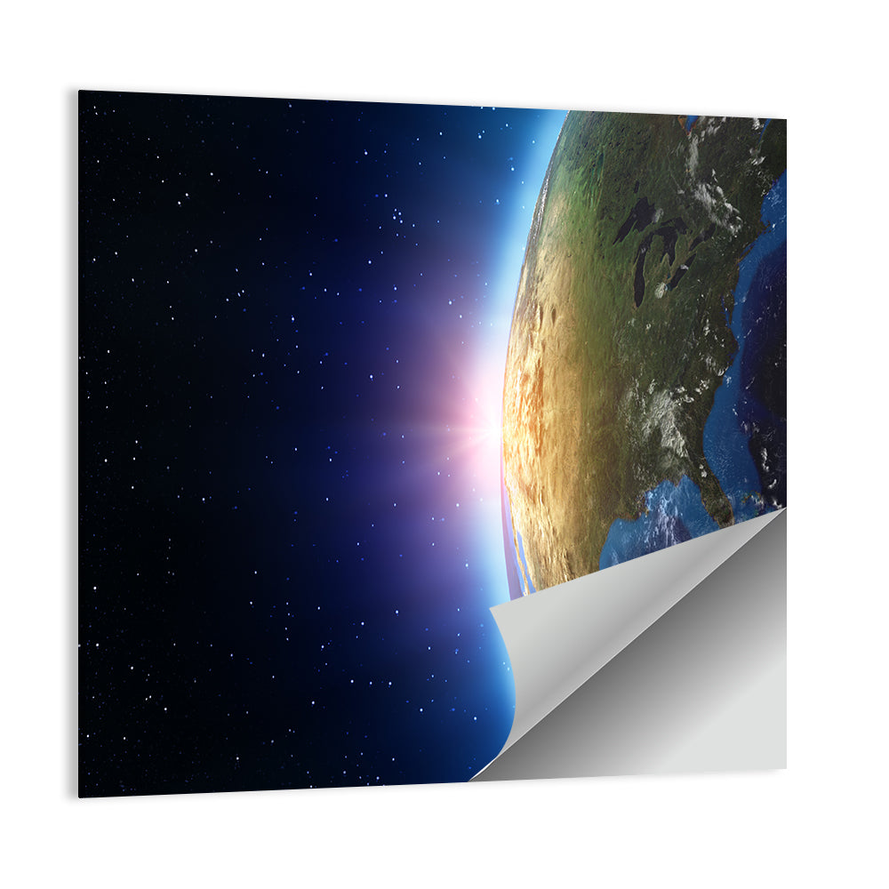 North America at Sunrise from Space Wall Art