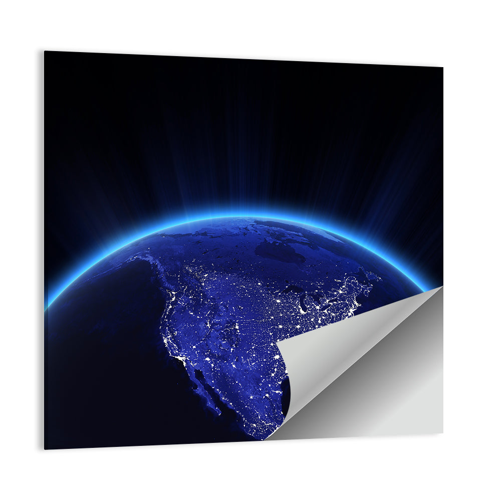 North America City Lights at Night Wall Art