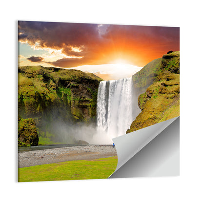 Skógafoss at Sunset, Iceland Wall Art