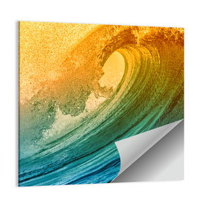 Big Ocean Wave With Sunset Wall Art