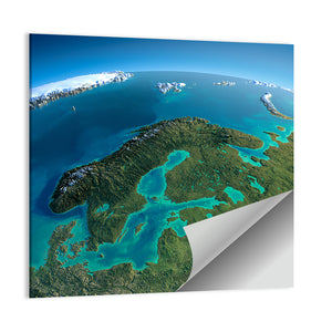 Scandinavia From Space Wall Art