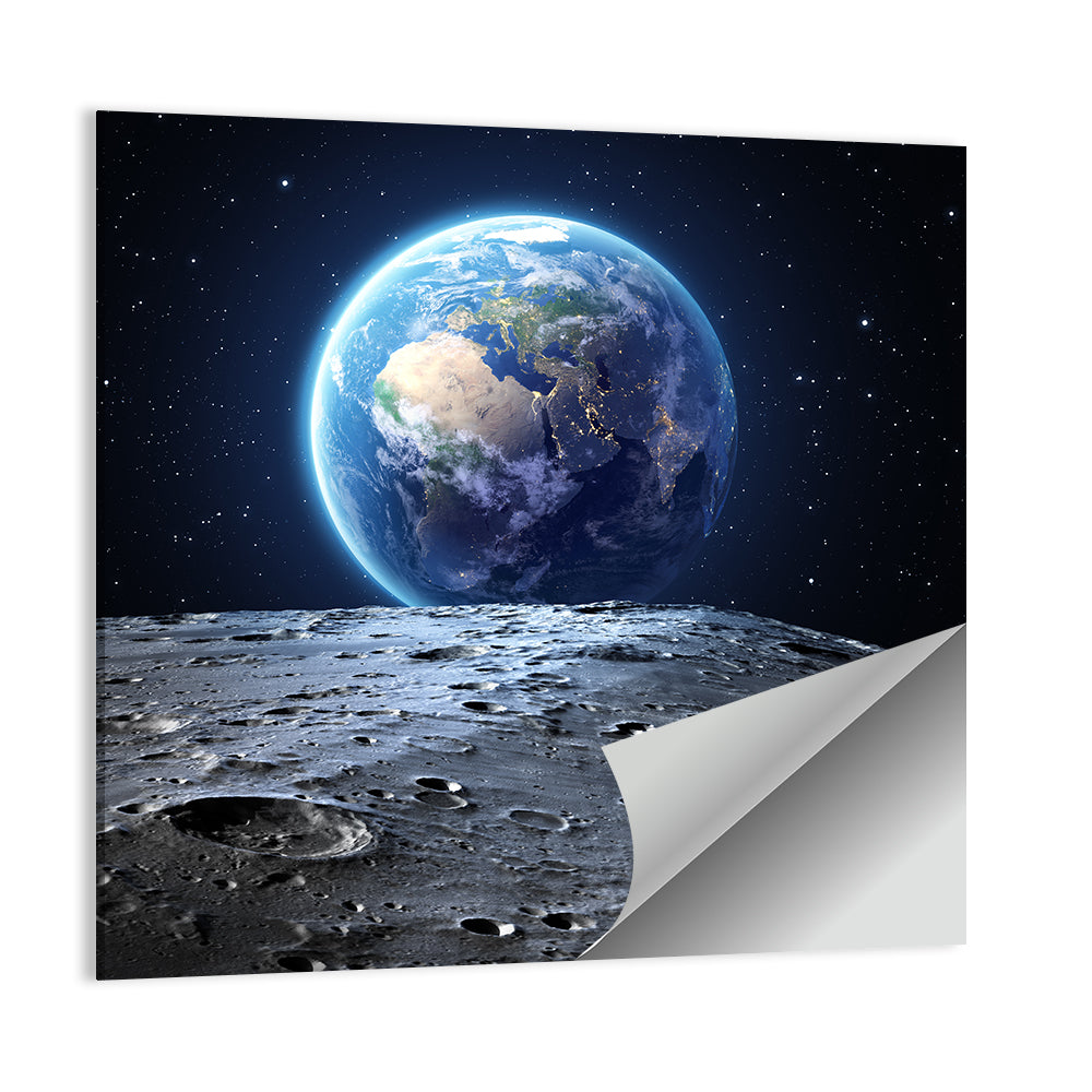 Blue Earth from the Moon Wall Art