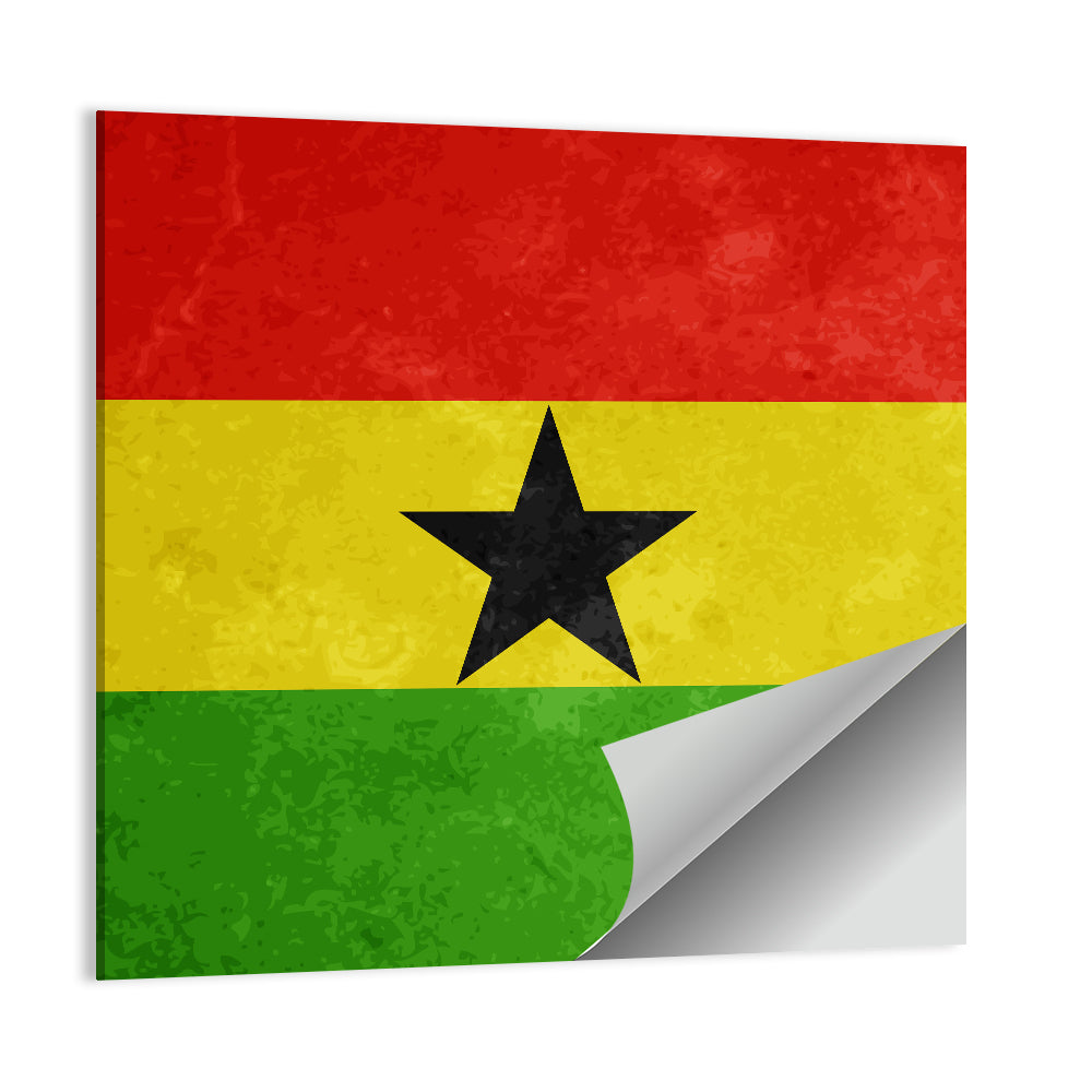Ghana Flag with Centered Black Star Wall Art