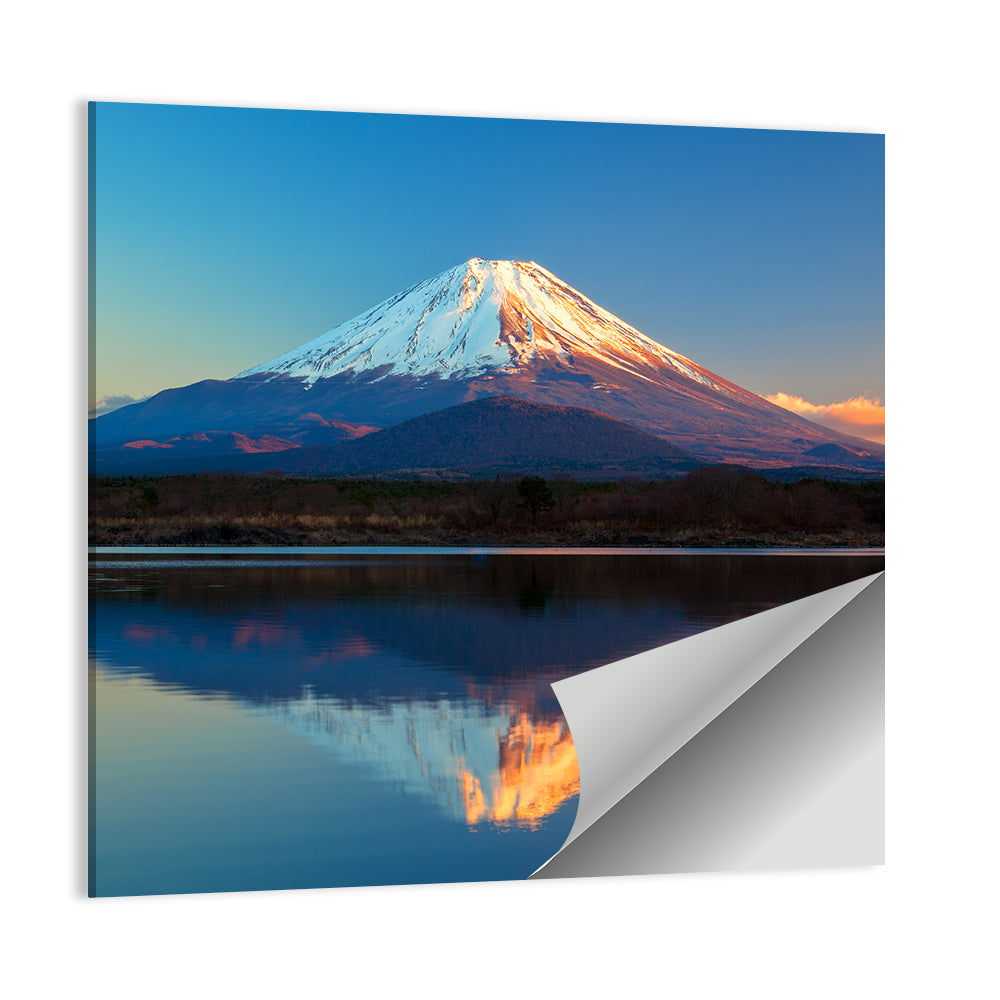 Mount Fuji Reflected on Lake Shoji Wall Art
