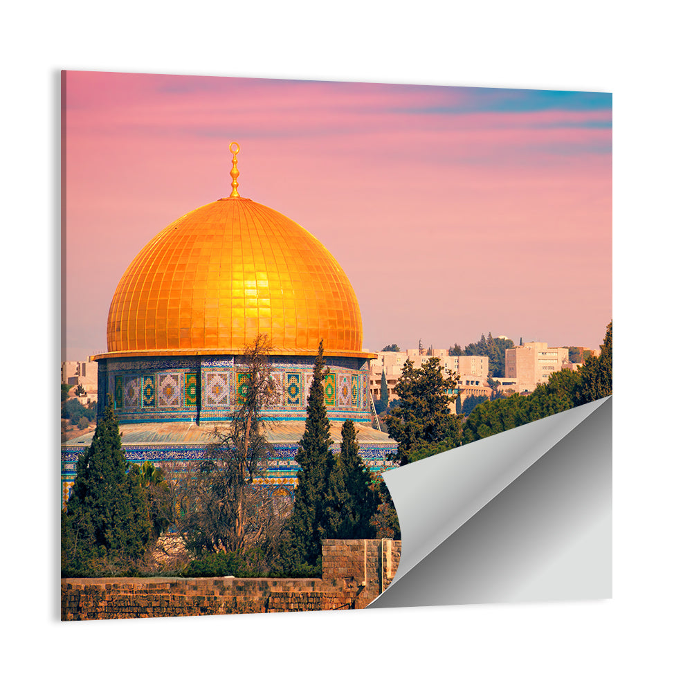 Dome of the Rock at Golden Hour Wall Art