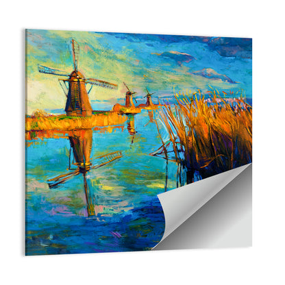 Windmills by the Lake Wall Art