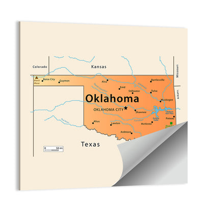 Oklahoma Map Wall Art