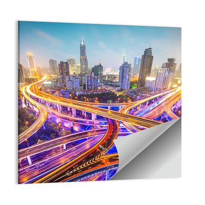 Shanghai Highway Skyline Wall Art