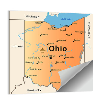 Ohio Map Wall Art