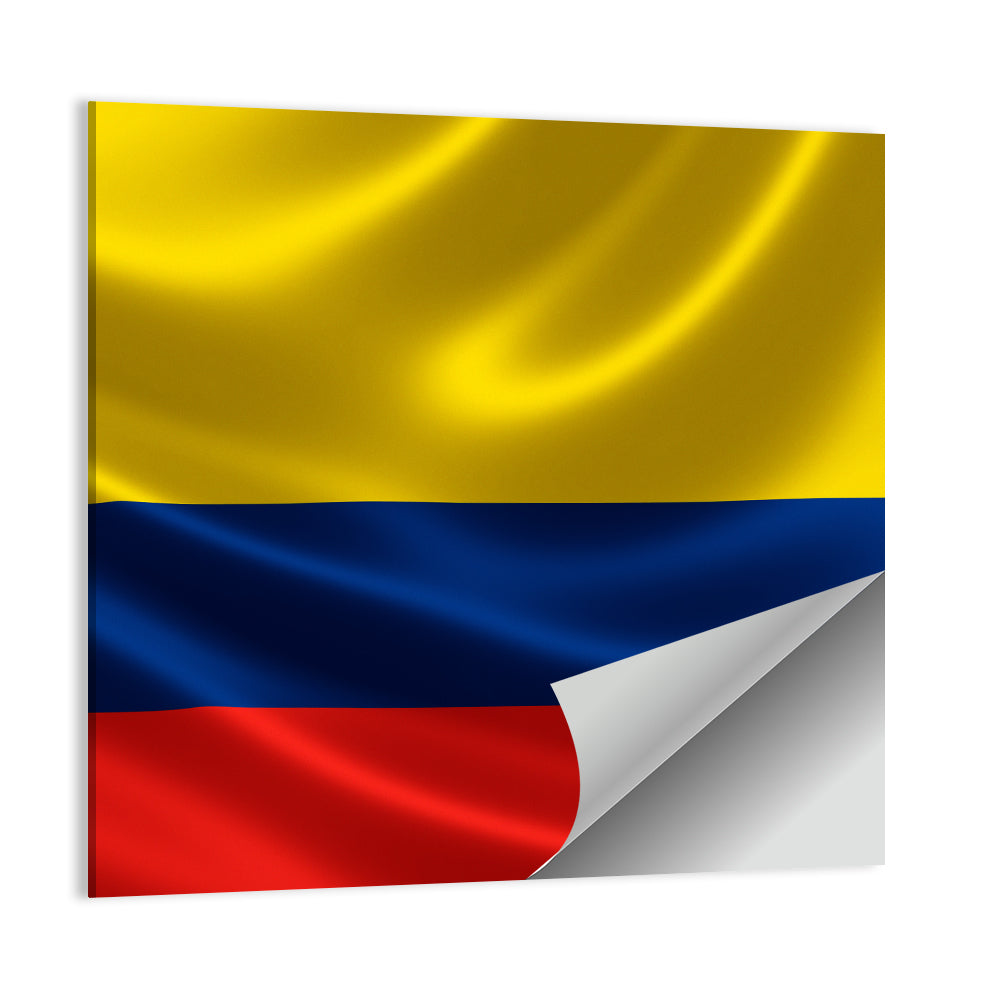 Colombian Flag with Rippling Texture Wall Art