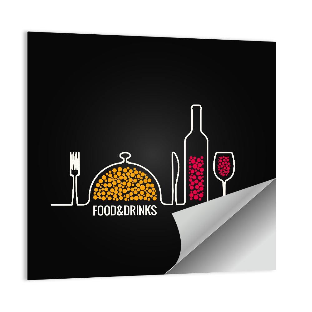 Minimalist Food and Drink Line Wall Art