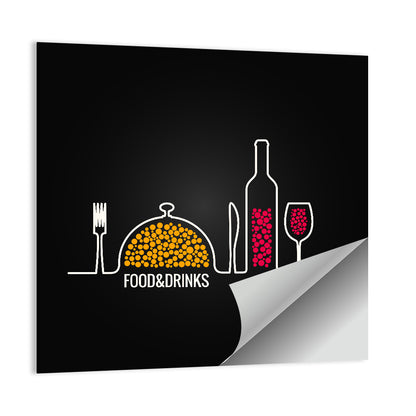 Minimalist Food and Drink Line Wall Art