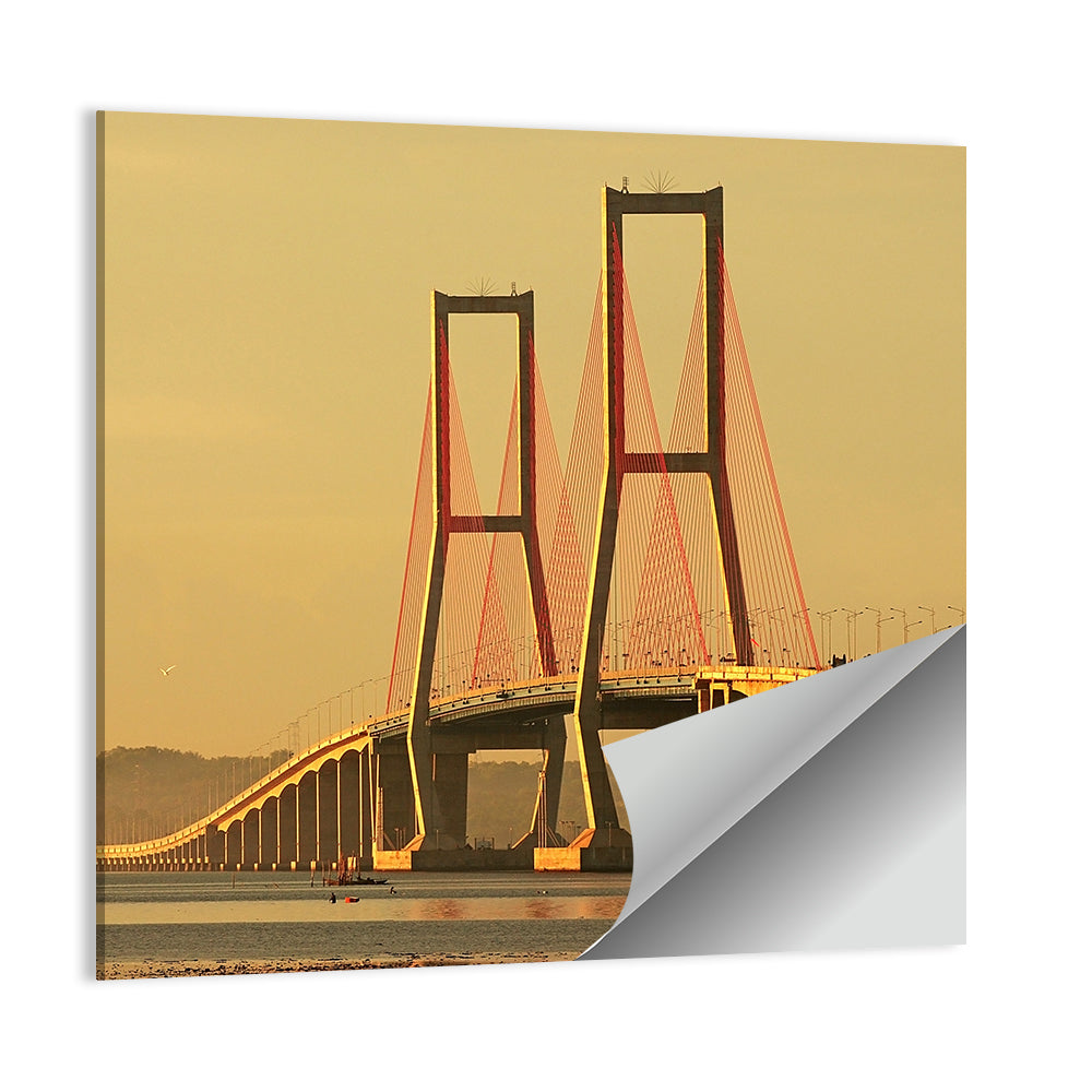Suramadu Bridge at Golden Hour Wall Art