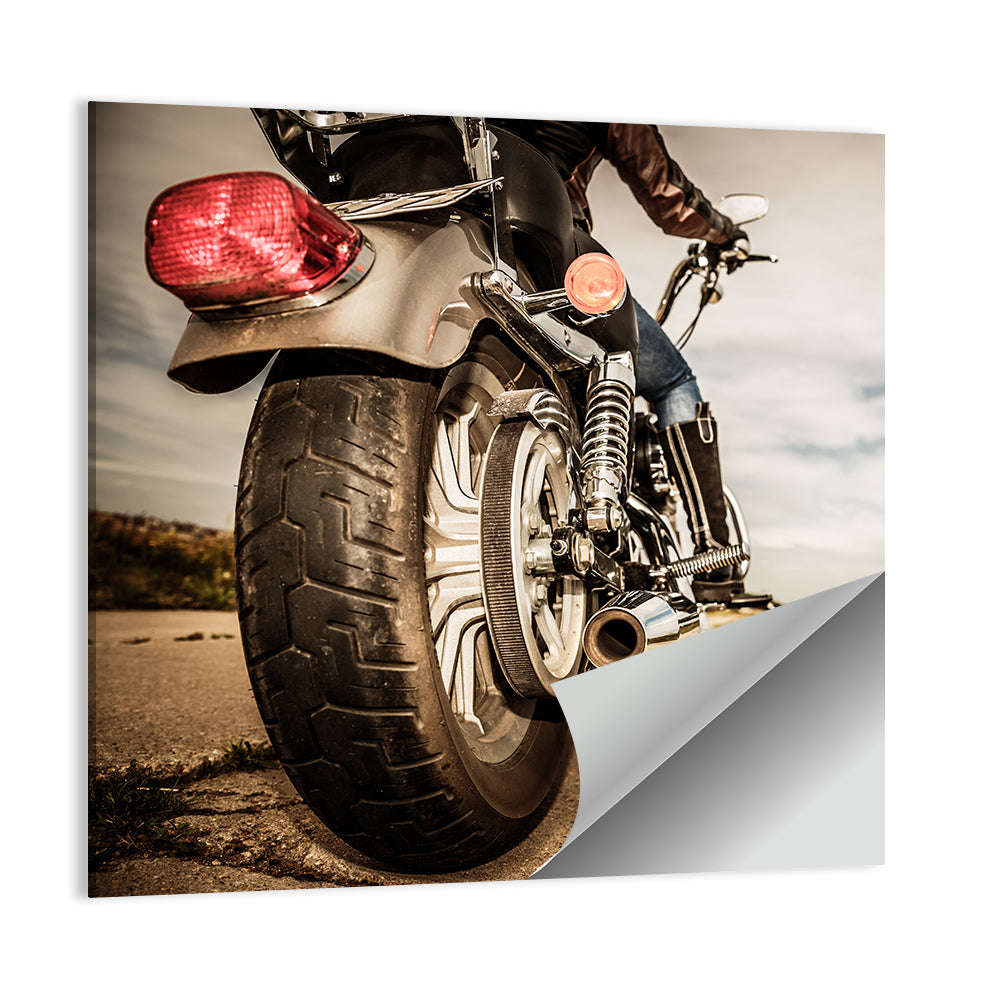Low Angle Motorcycle Rear View Wall Art