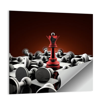 Red Queen Chess Composition Wall Art