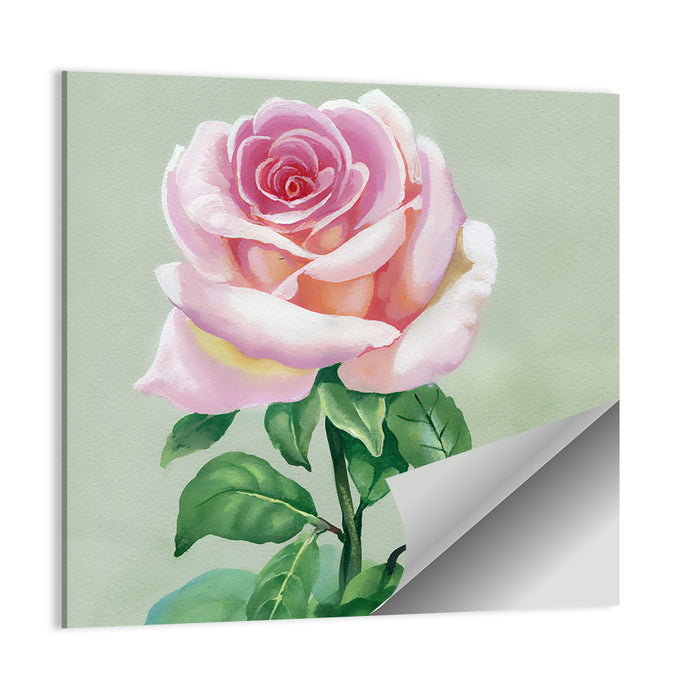 Pink Watercolor Rose Wall Art as a poster print