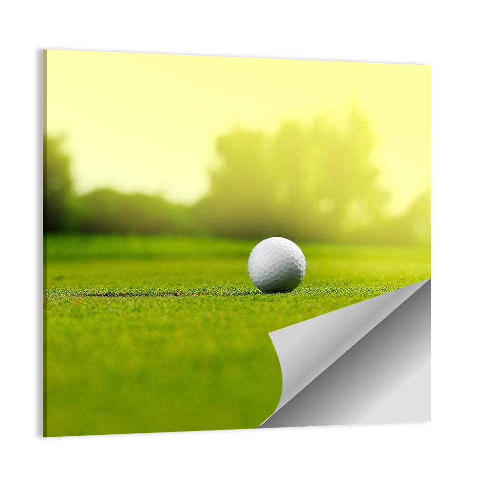 Dimpled Golf Ball on Putting Green Wall Art