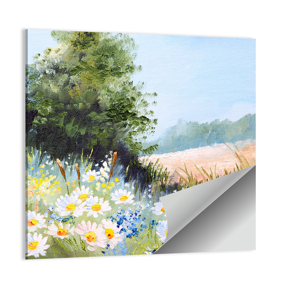 Daisy Meadow with Red Poppies Wall Art