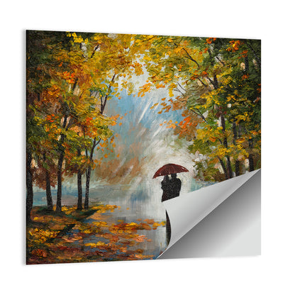 Couple in Autumn Forest Wall Art