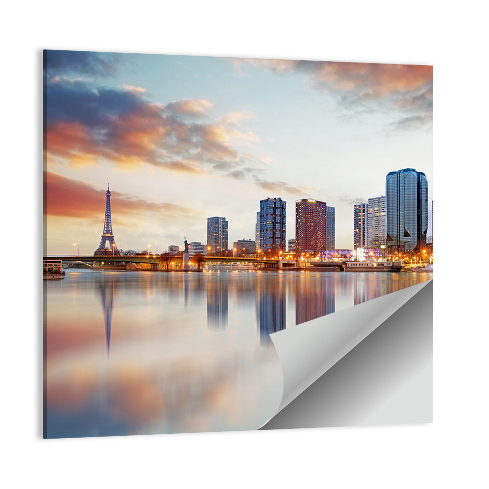 Paris Skyline with Eiffel Tower Wall Art