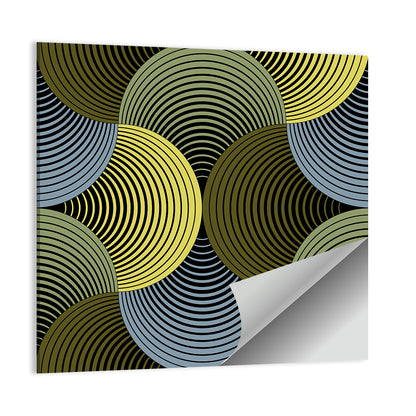 Olive and Yellow Petal Grid Wall Art