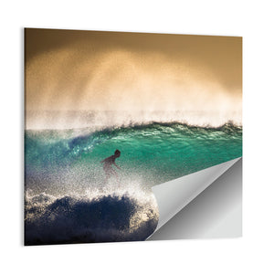 Surfer On Ocean Wave In Bali Wall Art