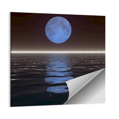 Surreal Moonset Over Water Wall Art