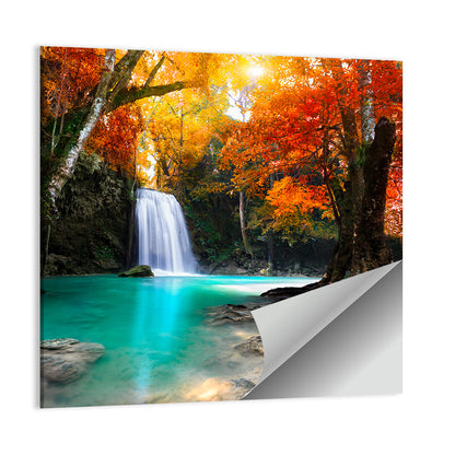 Autumn Forest Waterfall, Thailand Wall Art