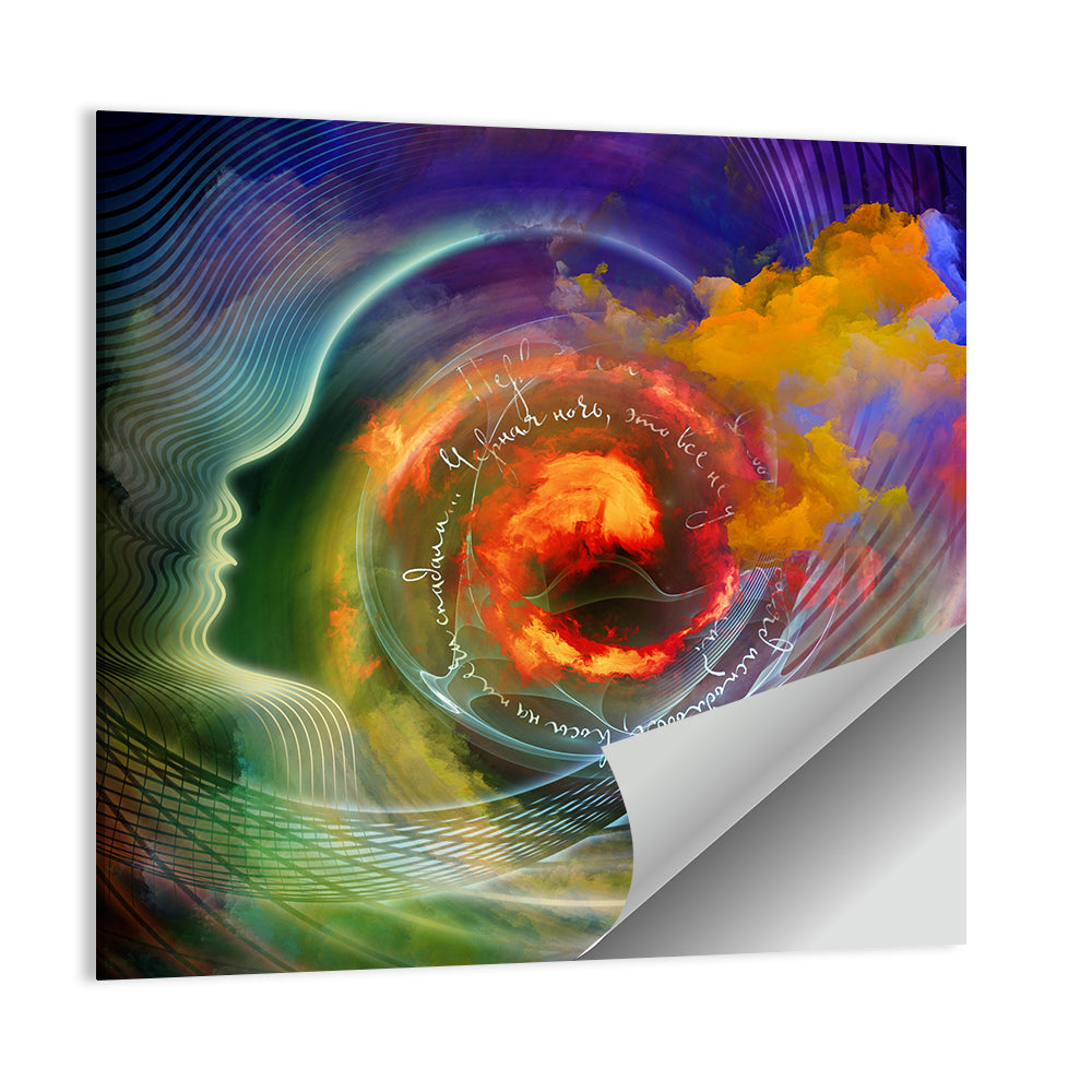 Human Profile Nebula Vortex Wall Art