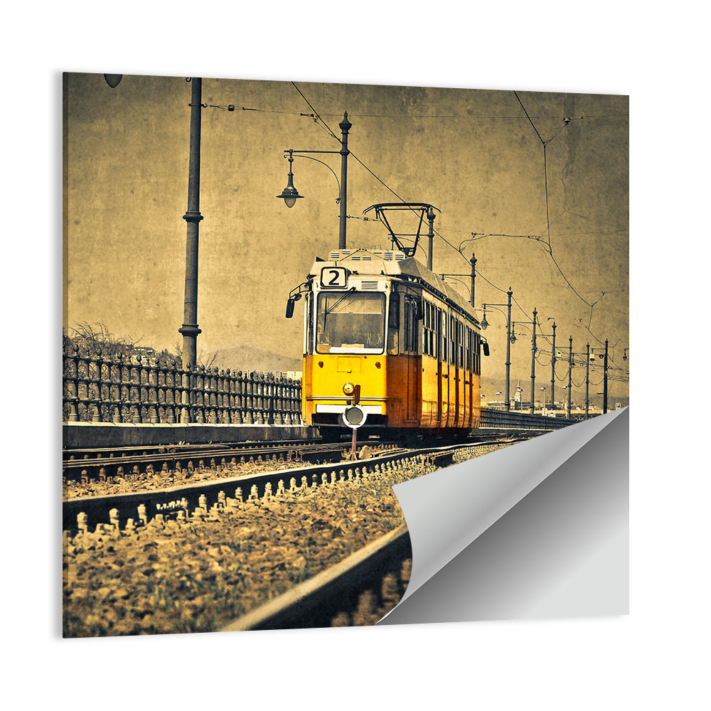 Yellow Tram No. 2 on Tracks Wall Art