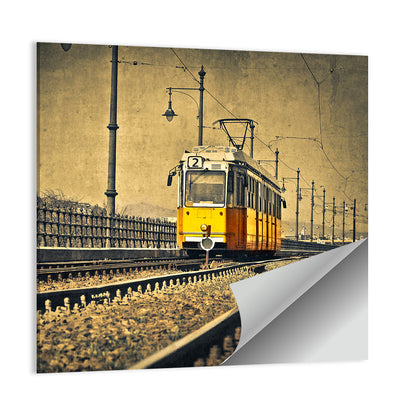 Yellow Tram No. 2 on Tracks Wall Art