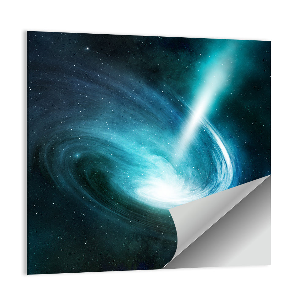 Spiral Galaxy with Radiant Jet Stream Wall Art