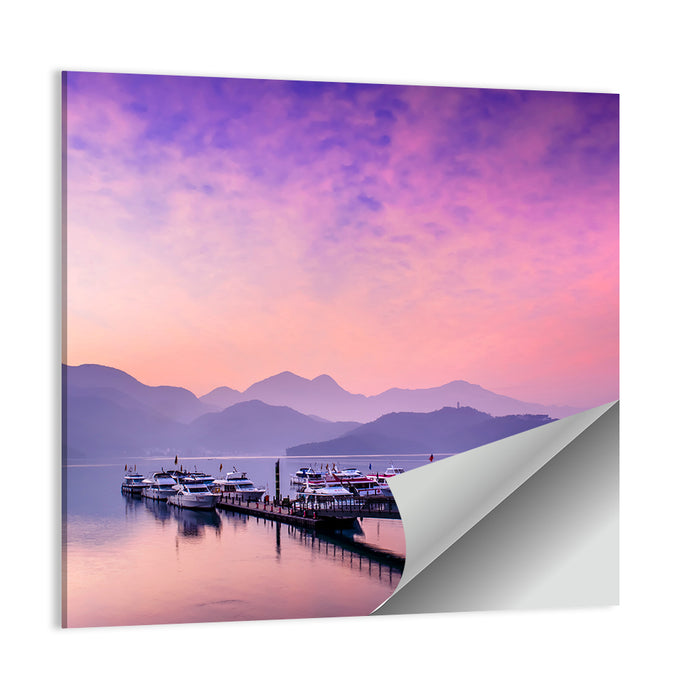 Sun Moon Lake at Dusk Wall Art as a poster print