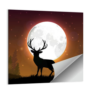 Deer Standing On Hill Wall Art