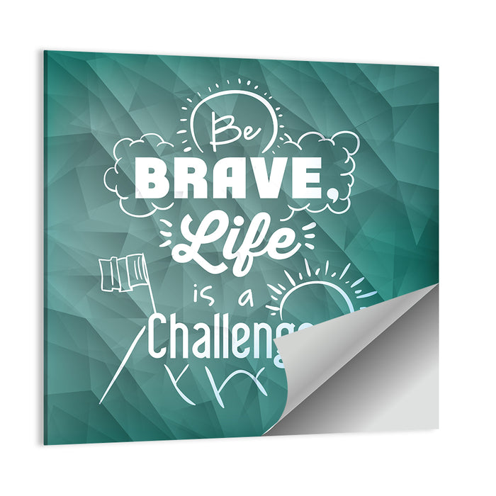 Teal Encouraging Mountain Quote Wall Art as a poster print