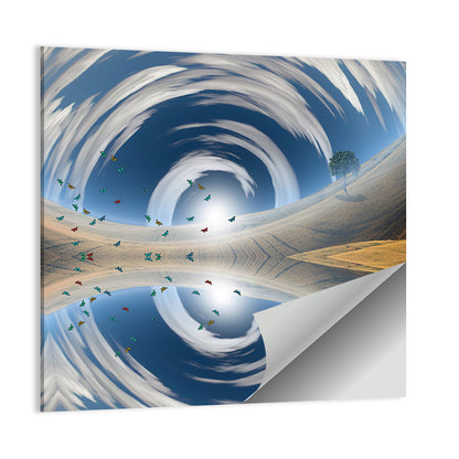 Swirling Sky Reflection Wall Art