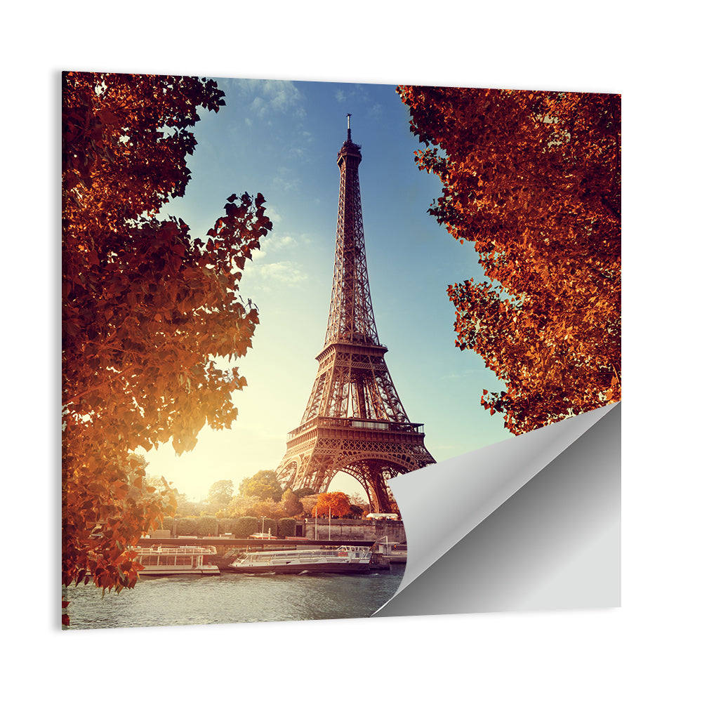 Autumn Seine with Eiffel Tower Wall Art