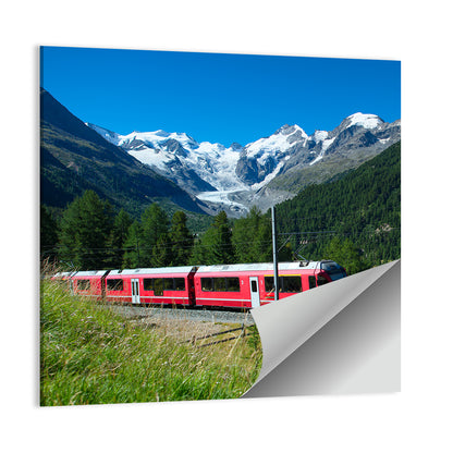 Bernina Express In Swiss Mountains Wall Art