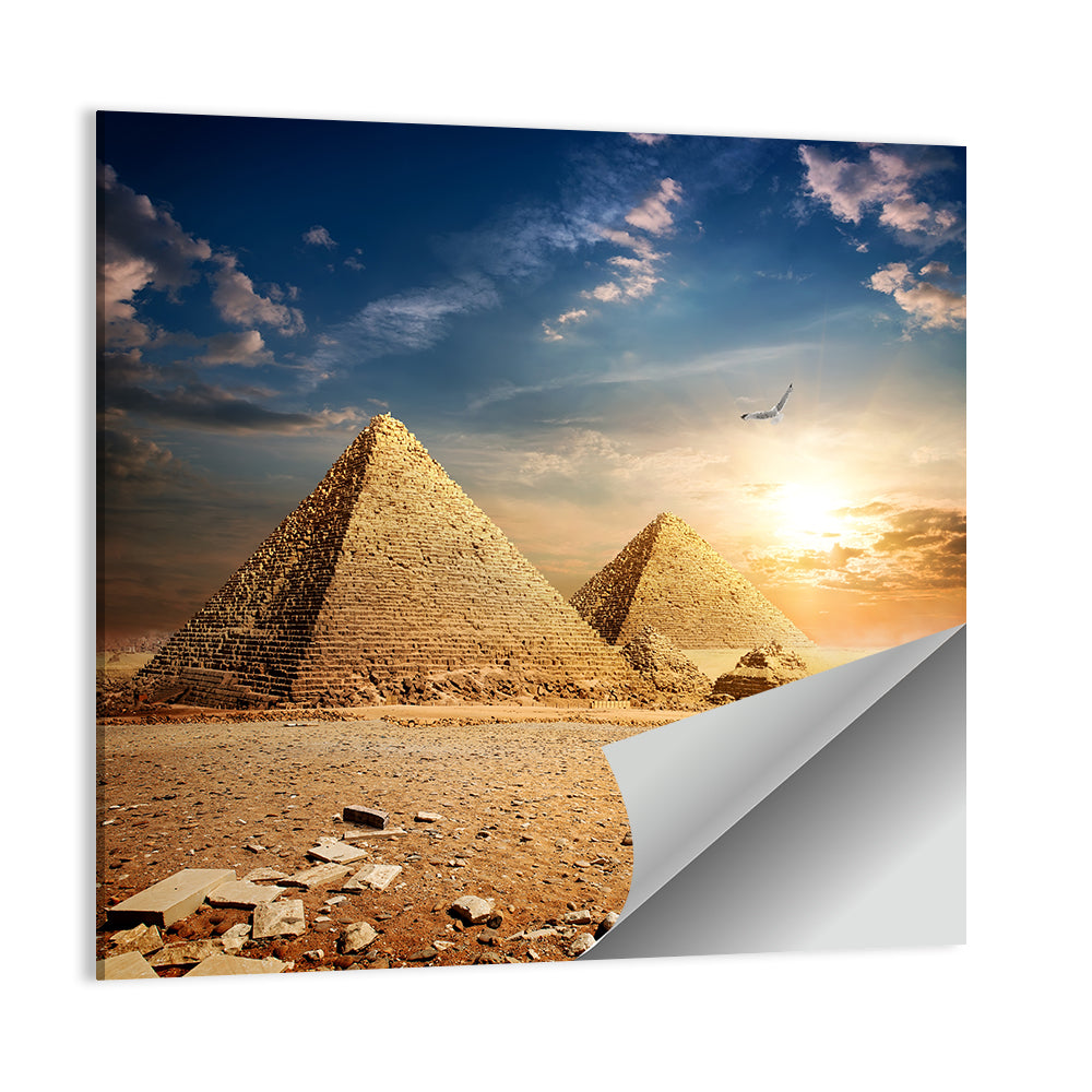 Giza Pyramids at Sunset Wall Art