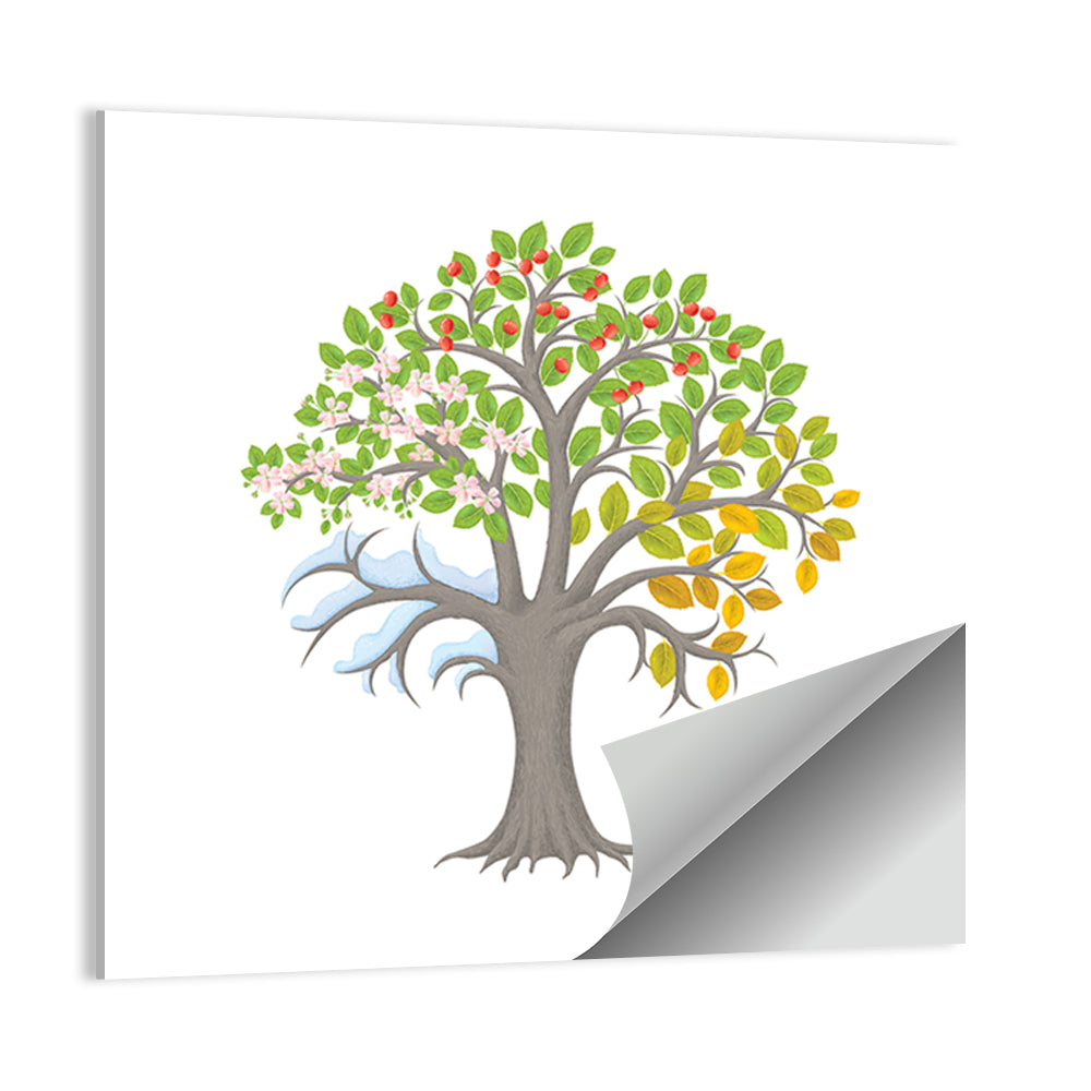 Minimalist Four Seasons Tree Wall Art