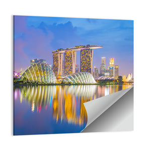 Singapore Cityscapes At Twilight Wall Art